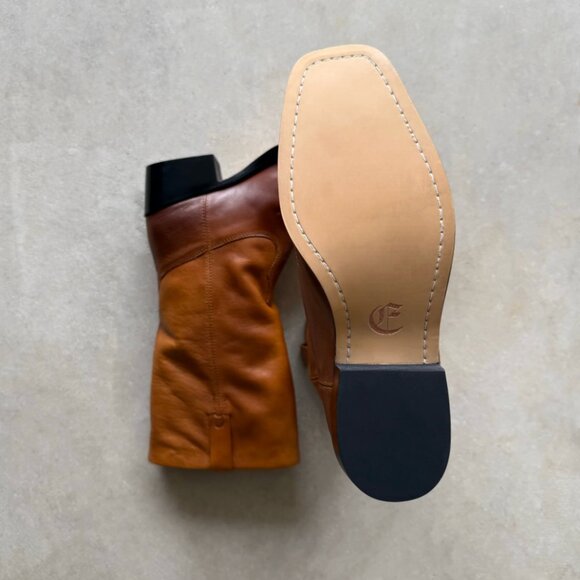 Elysian Brown Distressed Handmade Cowboy Riding Boots - Brand New in Box - Picture 4 of 8